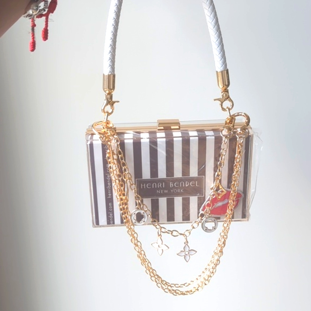 Henri Bendel Upcycled Paper Shopping Bag Acrylic Novelty Clutch